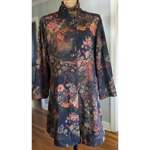 JOHNNY WAS Fall Traviata Floral Cotton Military Jacket Size M - Picture 3 of 14